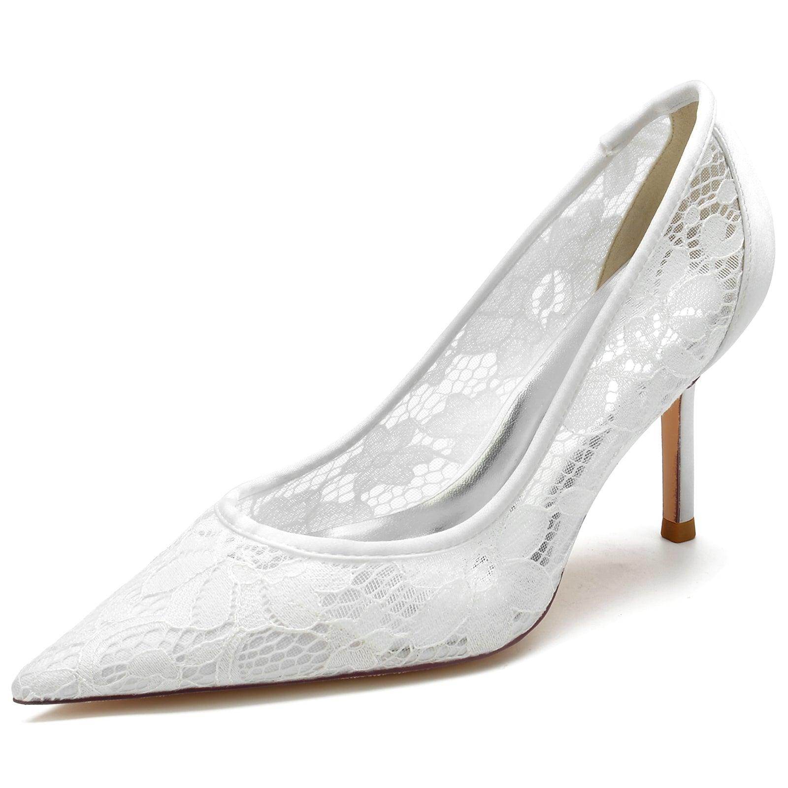 Stiletto Heel 8.5cm Silk-Like Lace Shoes CK0157 - COCOMELODY
